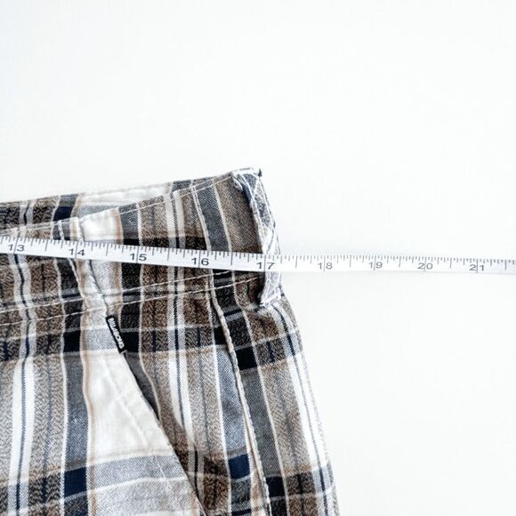 Billabong Mens Shorts Casual Flat Front Plaid Brown White Size 34 - Picture 5 of 9